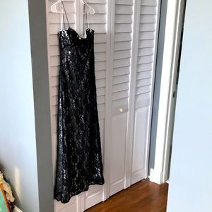 Stunning black and cream colored gala dress